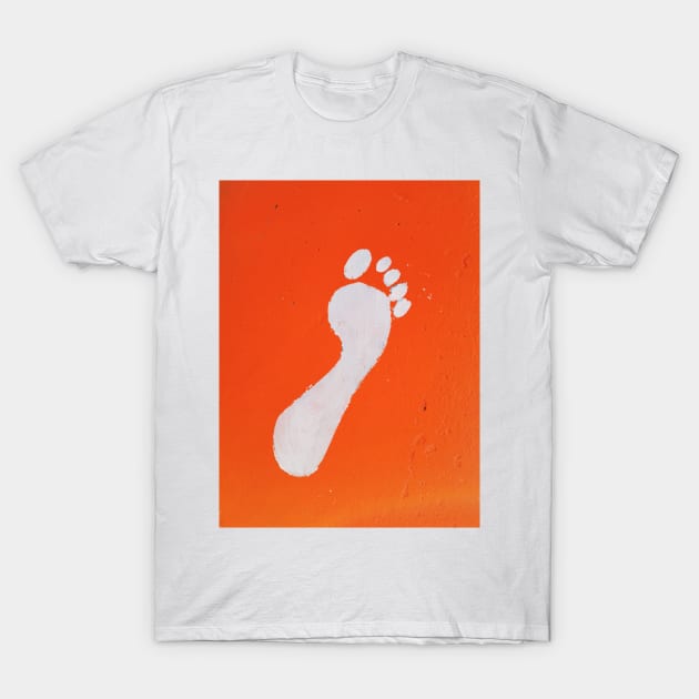 WHITE FOOTPRINT UP THE WALL T-Shirt by mister-john